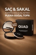 QUAD UNISEX Açık Kahve Saç & Sakal Kapatıcı Dolgunlaştırıcı Pudra – Doğal Topik Etki 10gr