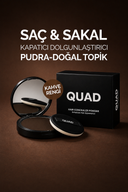 QUAD UNISEX Koyu Kahve Saç & Sakal Kapatıcı Dolgunlaştırıcı Pudra – Doğal Topik Etki 10gr