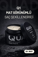 QUAD Q1 Mat Saç Pastası 50 ml – Güçlü Tutuşlu Unisex Wax – Doğal Mat Görünüm